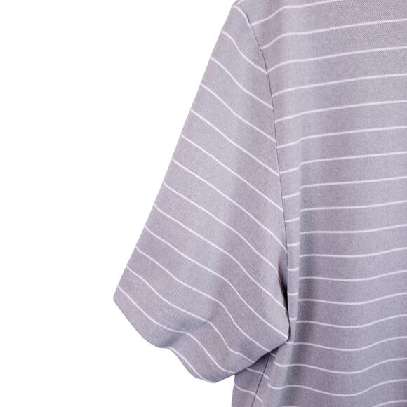 Greg Norman Men's Attack Life Golf Polo Shirt Size Large Gray/White Stripe - Picture 12 of 13